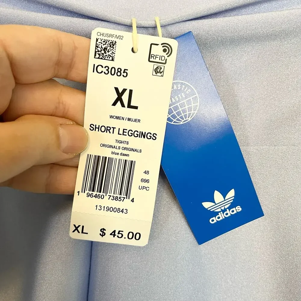 Adidas Originals Activewear Shorts Womens XL Blue Training Biker Workout Gym NWT - Picture 4 of 9
